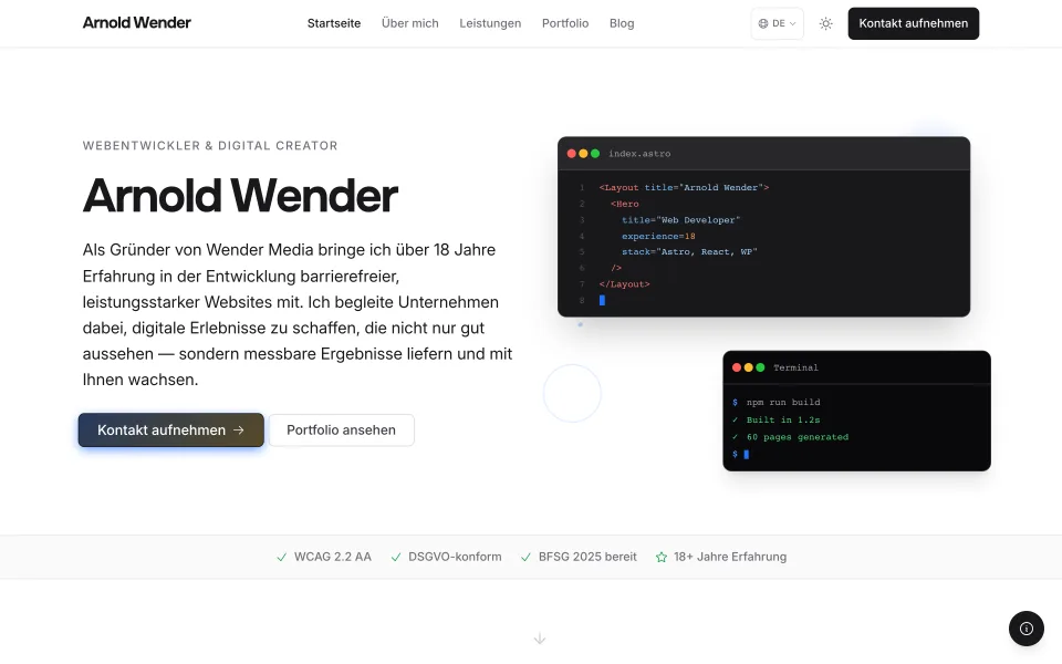 Screenshot von Arnold Wender