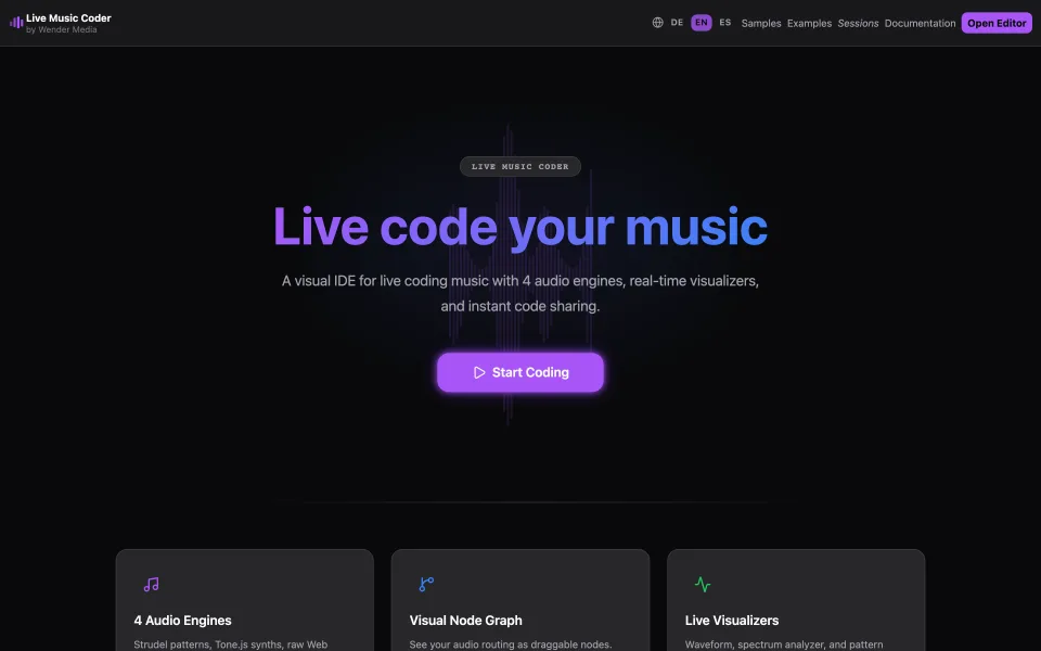 Screenshot von Live Music Coder