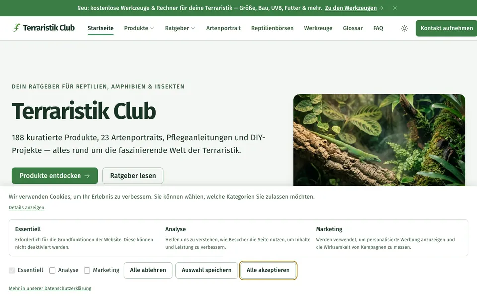 Screenshot von Terraristik Club