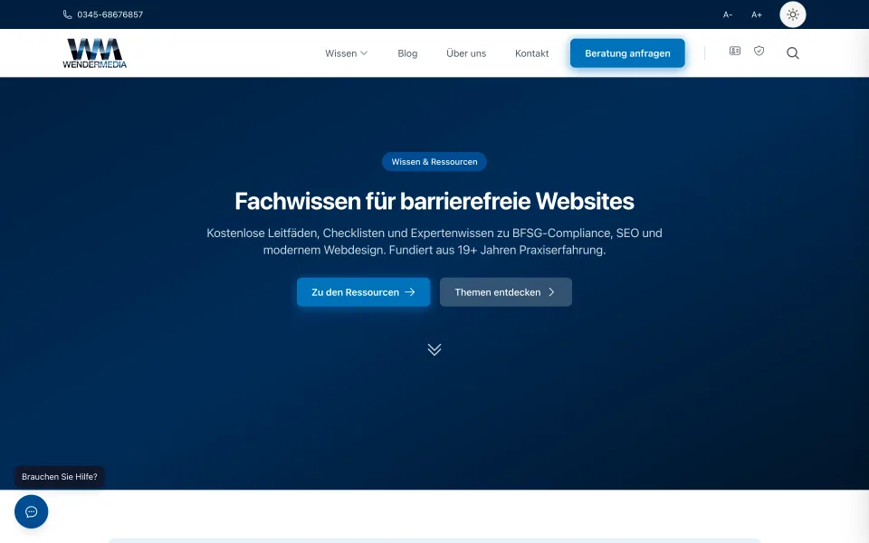 Screenshot von wendermedia.info