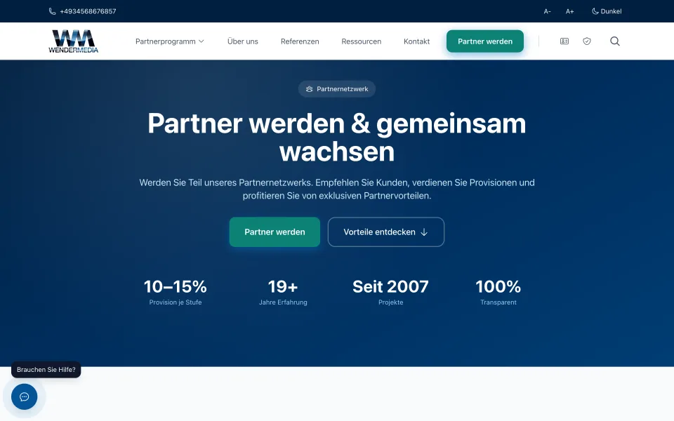 Screenshot von wendermedia.net