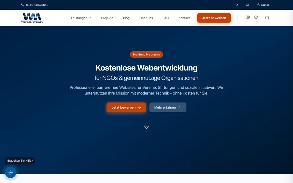 Screenshot von wendermedia.org