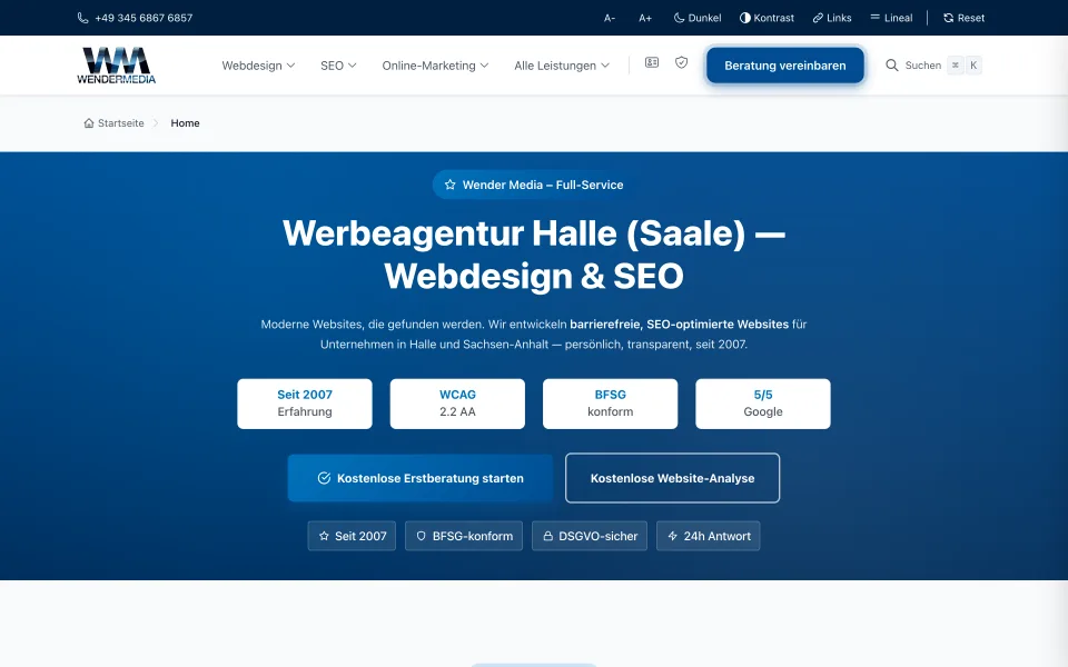 Screenshot von wendermedia.com